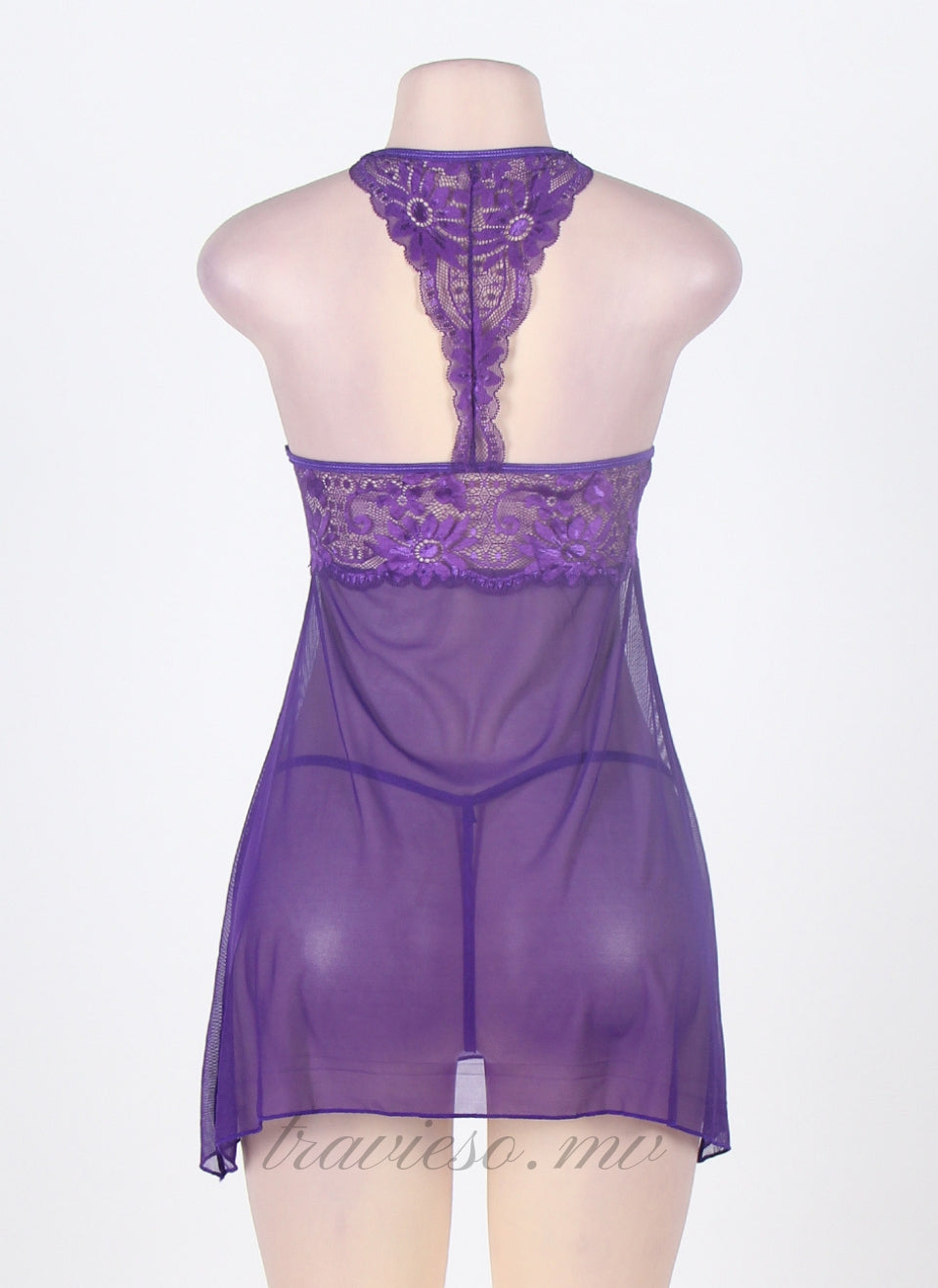 Midnight Purple Springtime Babydoll Set