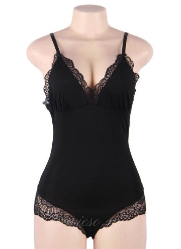 Charming Black Lace Sexy Teddy