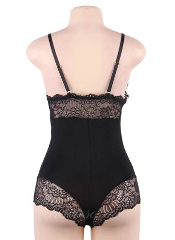 Charming Black Lace Sexy Teddy