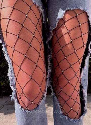 Black sparkle Fishnet pantyhose