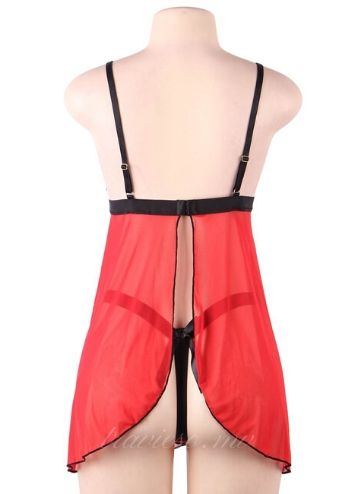 Red Embroidery Babydoll