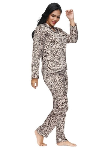 Leopard Long Sleeve Pajamas Set