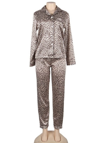 Leopard Long Sleeve Pajamas Set