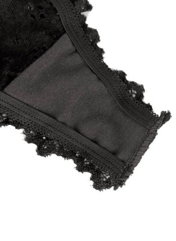 Black Sexy Floral Lace Panty