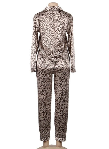 Leopard Long Sleeve Pajamas Set