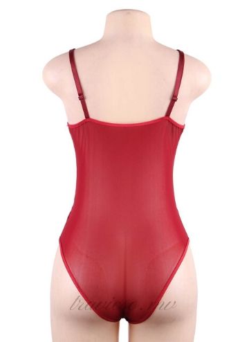 Wine Red Lace Sexy Teddy