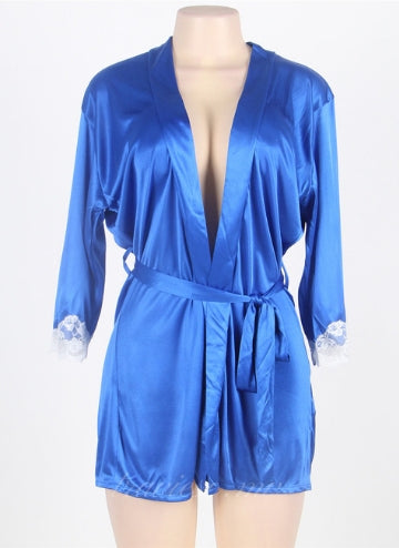 Silky Home Pajamas With Waist Belt