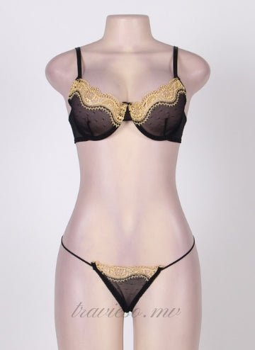 Sheer Robe and Lace Bra Set