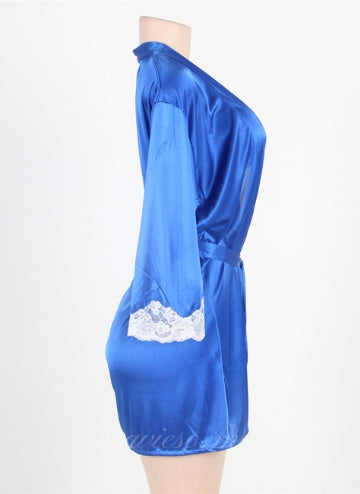 Silky Home Pajamas With Waist Belt