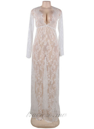 Delicate Lace Long Sleepwear Gown