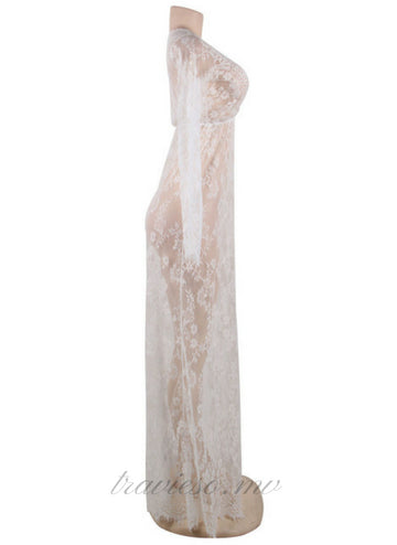 Delicate Lace Long Sleepwear Gown