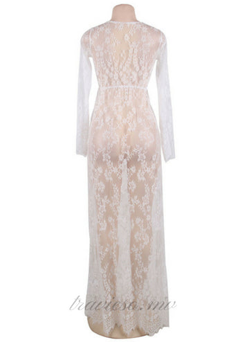 Delicate Lace Long Sleepwear Gown
