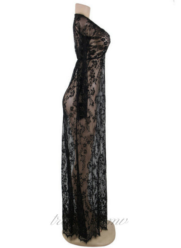 Delicate Lace Long Sleepwear Gown