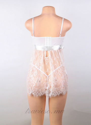 Sexy White Eyelash Babydoll