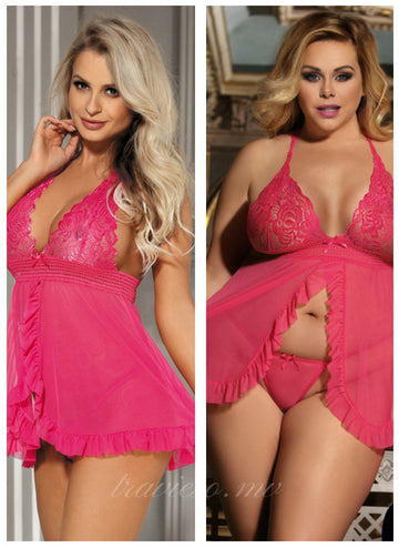 Sheer Mesh Halter Lingerie Set