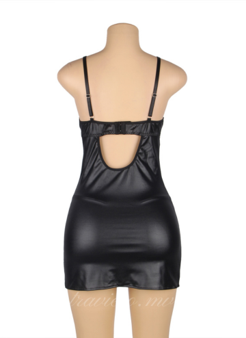 Black Lace With Underwire Adjustable Straps Babydoll