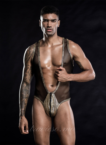 Mens Bodysuit Gold
