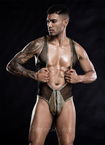 Mens Bodysuit Gold