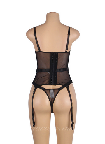 Elegant Embroidery Garter Lingerie