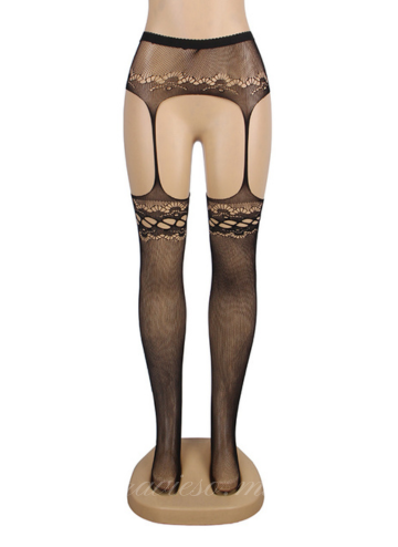 Black Hollow Out Pantyhose