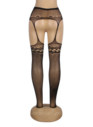 Black Hollow Out Pantyhose