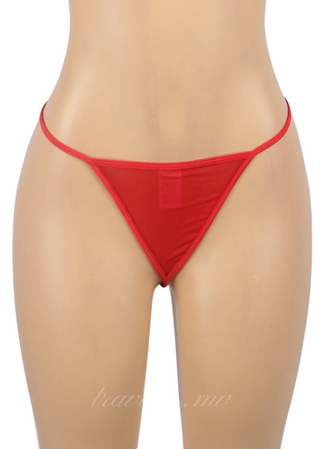 Red Strappy Lingerie With A Lace-Up Back