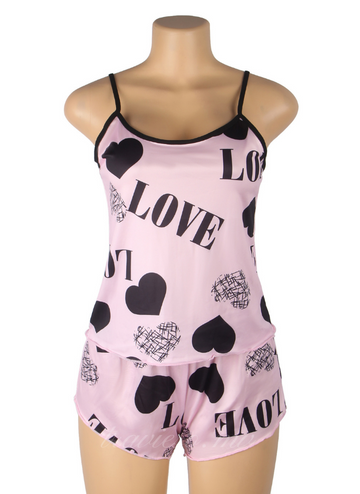 Pink Print Pajama Set
