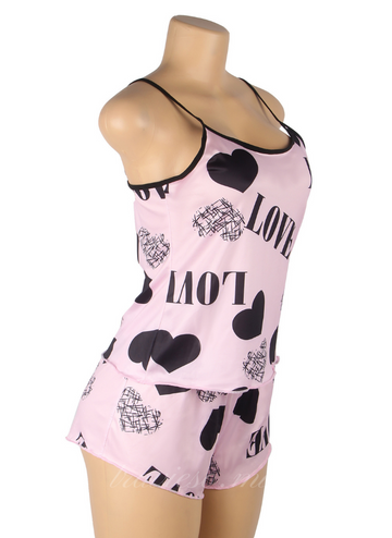 Pink Print Pajama Set