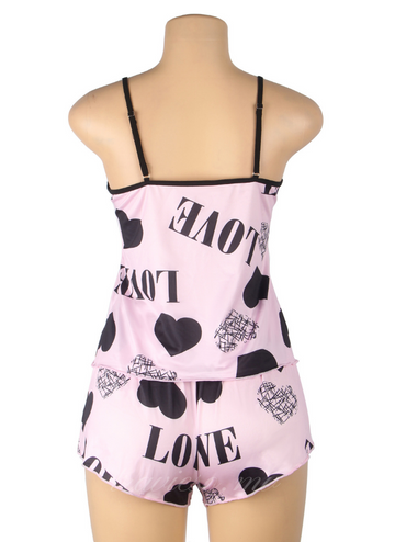 Pink Print Pajama Set