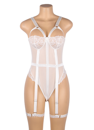 Sexy Slim Lace Garter Leg Ring Teddy