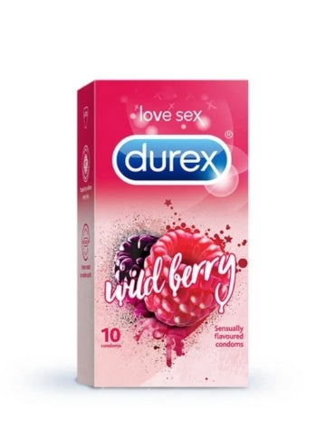 Durex Wild berry flavored condoms - 10 Pcs