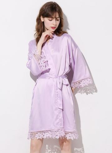 Lavender Bridesmaid bridal satin robe