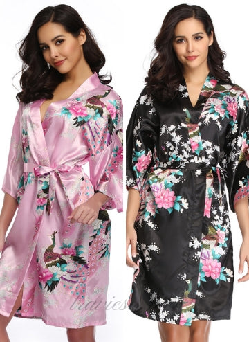 Flower And Bird Short Kimono