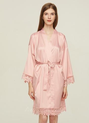 Blush Bridesmaid bridal satin robe