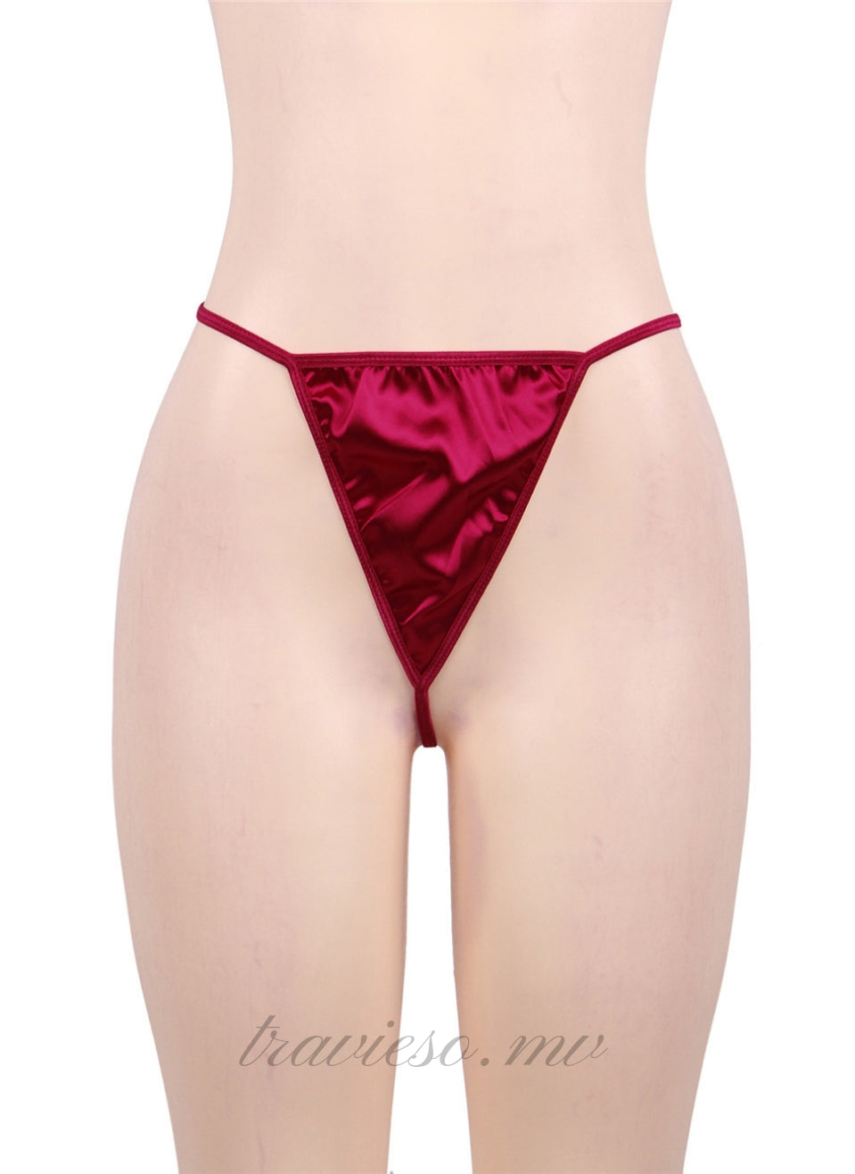 Wine Red Satin Lace Kimono