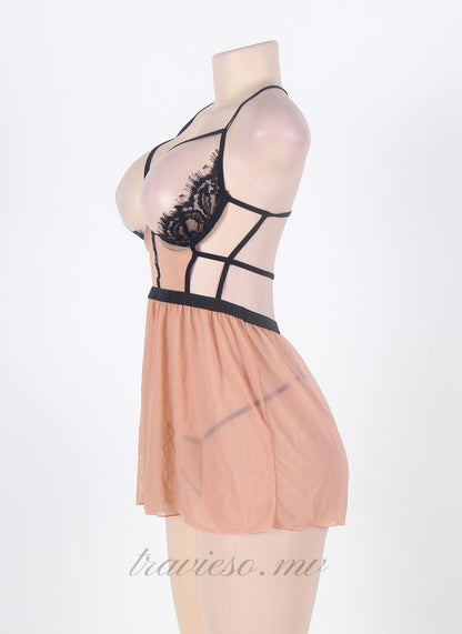 Elegant Halter Open Back Babydoll