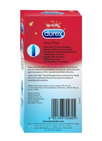 Durex Extra Thin Condoms - 10 Pcs