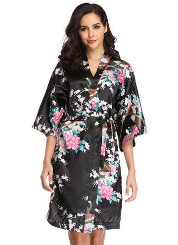 Flower And Bird Short Kimono