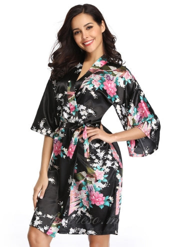 Flower And Bird Short Kimono