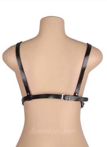 Wild black punk belt with metal pin buckle