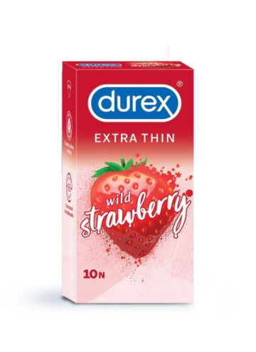 Durex Extra Thin Strawberry Flavored - 10 Condoms