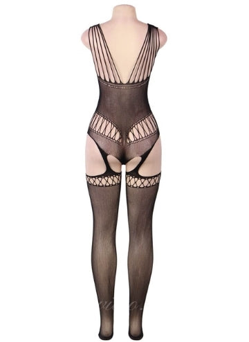 Strappy Shoulders Mesh Bodystockings