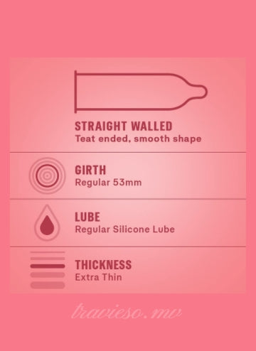 Durex Extra Thin Strawberry Flavored - 10 Condoms
