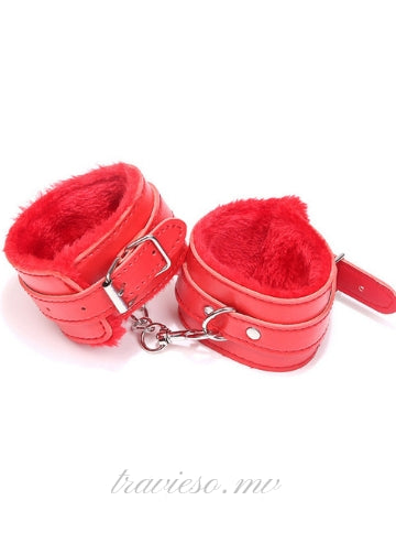 Red Leather Handcuffs