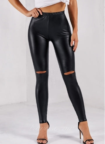 Black Skinny Faux Leather Leggings