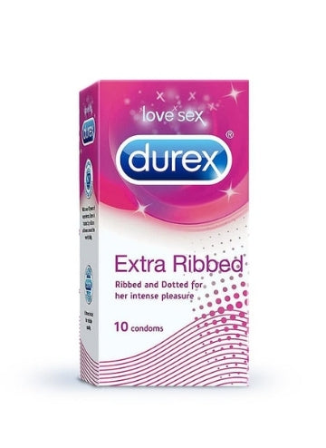 Durex Extra Ribbed Condoms - 10 Pcs