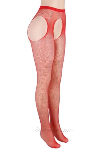 Red Fishnet Diamonds Pantyhose