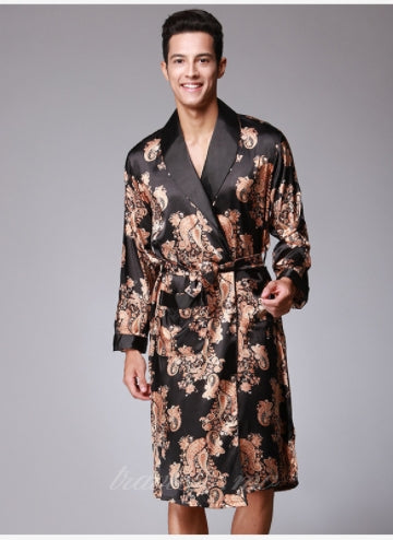 Black King Dragon Men Robe