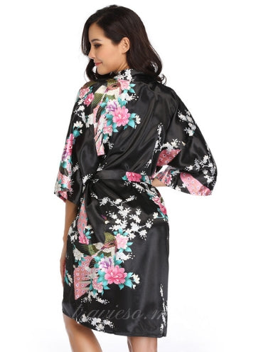 Flower And Bird Short Kimono