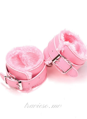 Pink Leather Handcuffs